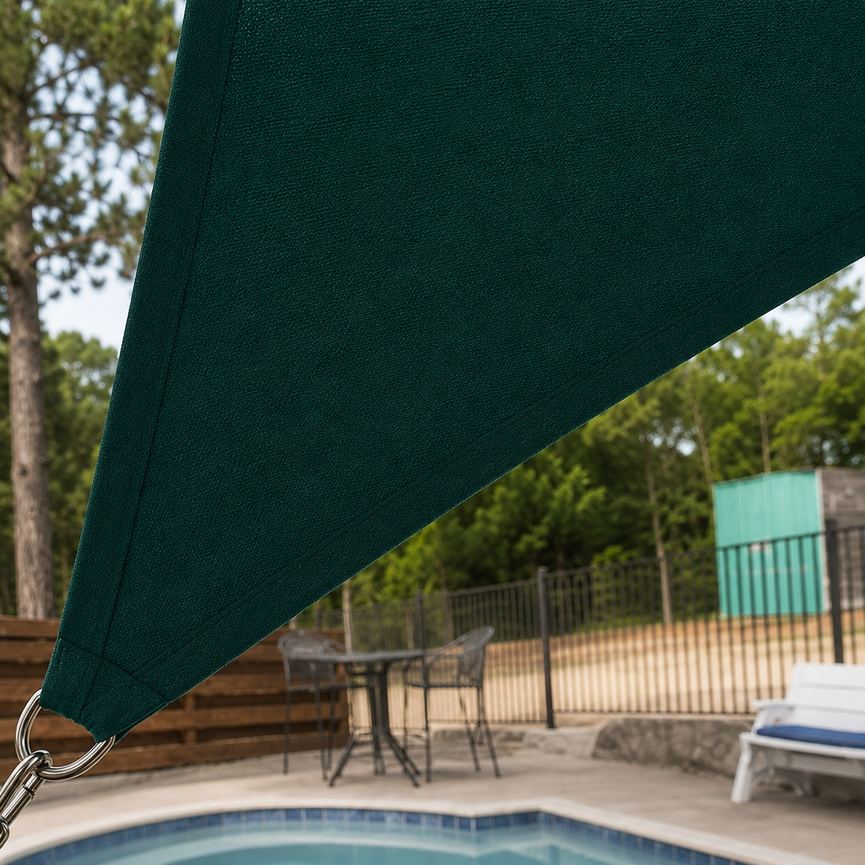 Voile d'Ombrage Triangulaire Vert Imperméable Anti-UV