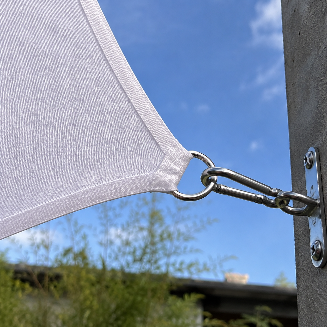 Voile d'Ombrage Rectangulaire Blanc Respirante Anti-UV
