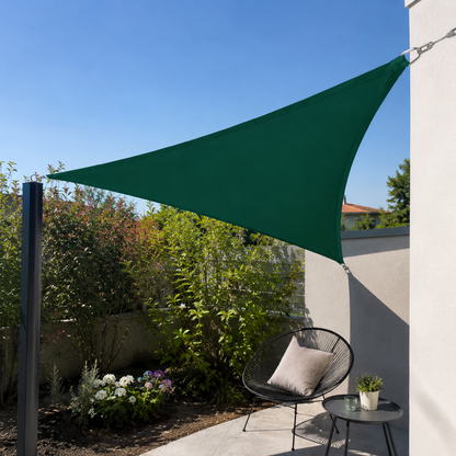 Voile d'Ombrage Triangulaire Vert Imperméable Anti-UV