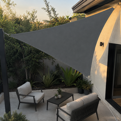 Voile d'Ombrage Triangulaire Gris Foncé Imperméable Anti-UV