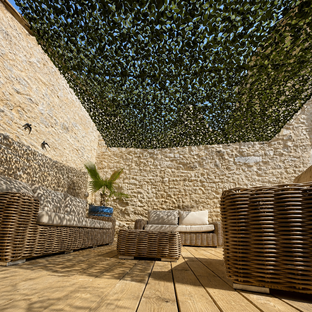 Filet de Camouflage Anti-UV pour Jardin et Pergola