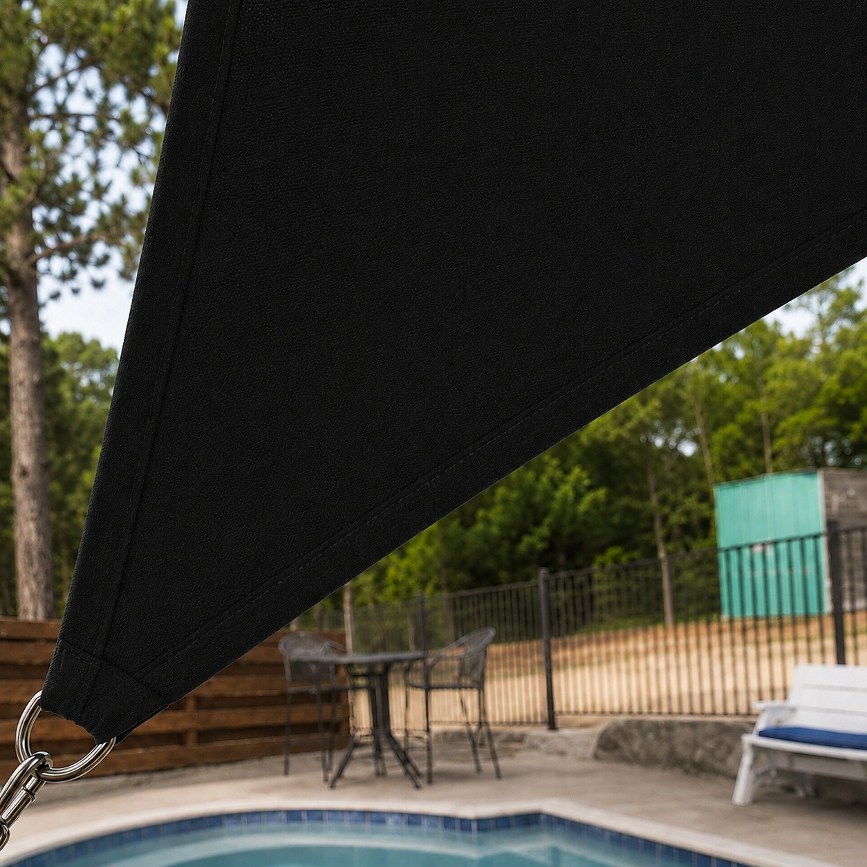 Voile d'Ombrage Triangulaire Noir Imperméable Anti-UV