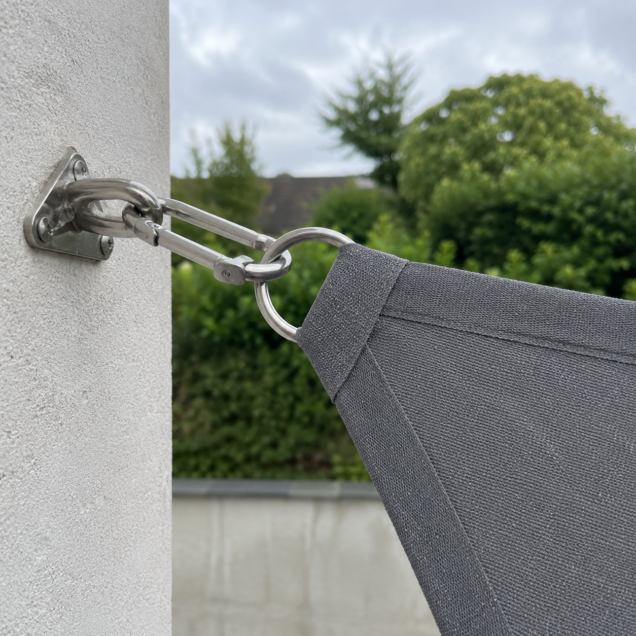 Voile d'Ombrage Rectangulaire Gris Respirante Anti-UV