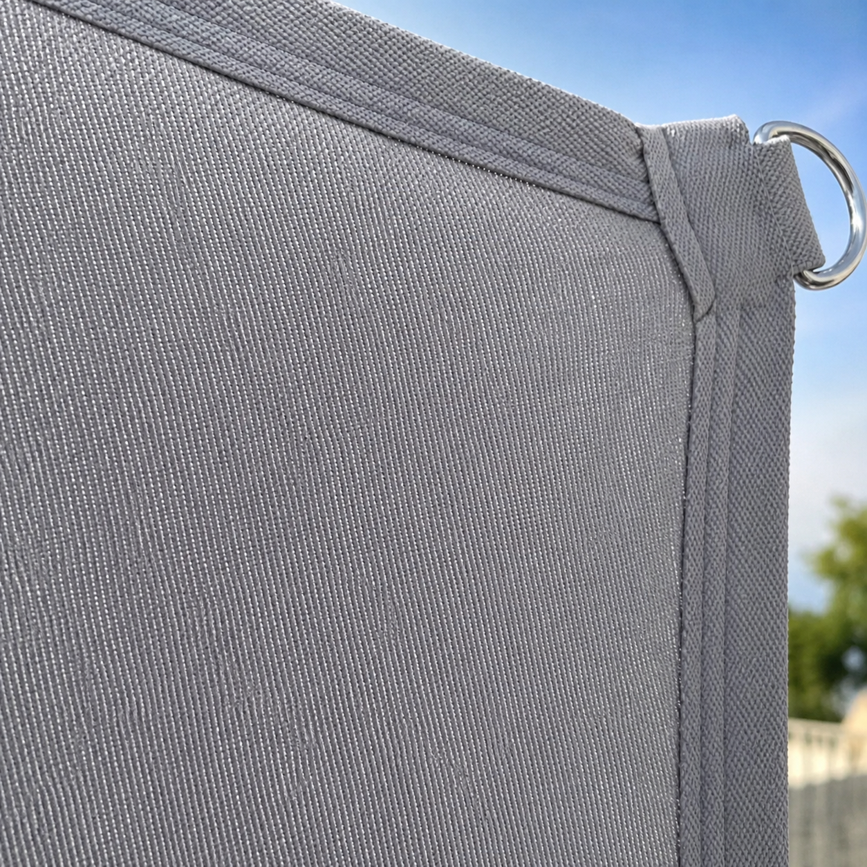 Voile d'Ombrage Triangulaire Gris Imperméable Anti-UV