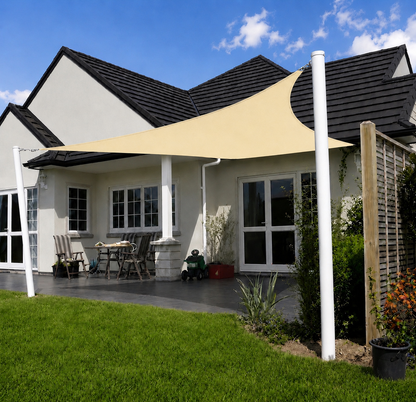 Voile d'Ombrage Rectangulaire Beige Respirante Anti-UV