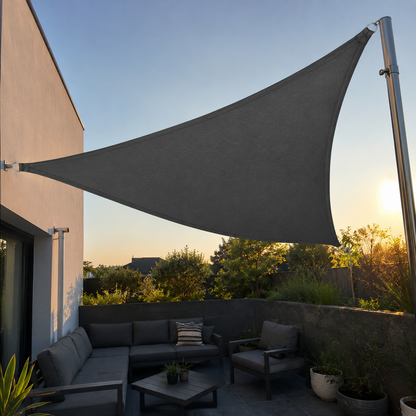 Voile d'Ombrage Triangulaire Gris Foncé Imperméable Anti-UV