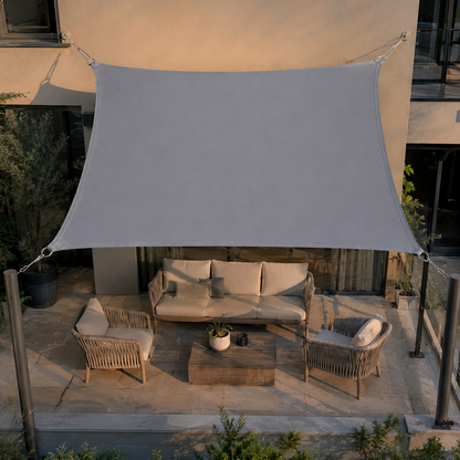 Voile d'Ombrage Carrée Gris Imperméable Anti-UV