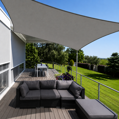 Voile d'Ombrage Rectangulaire Gris Imperméable Anti-UV