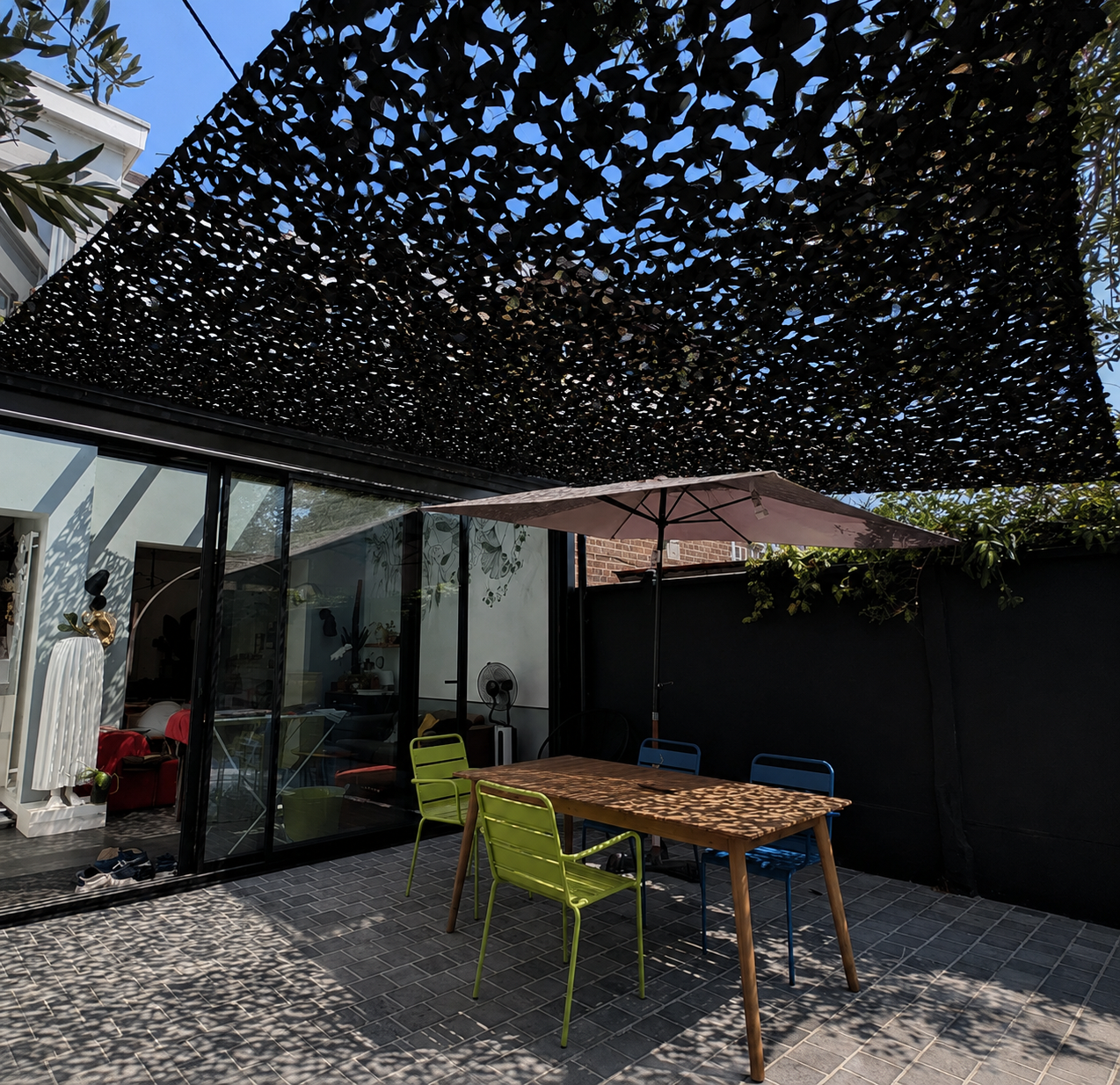 Filet de Camouflage Noir Anti-UV pour Jardin et Pergola