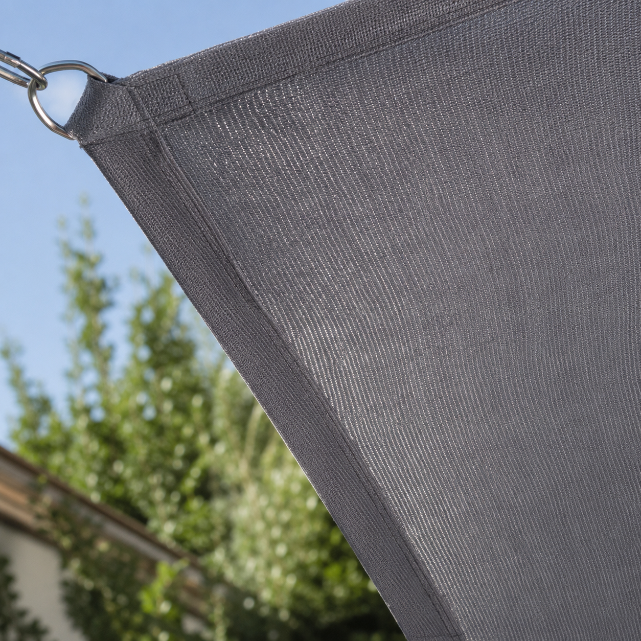 Voile d'Ombrage Rectangulaire Gris Imperméable Anti-UV