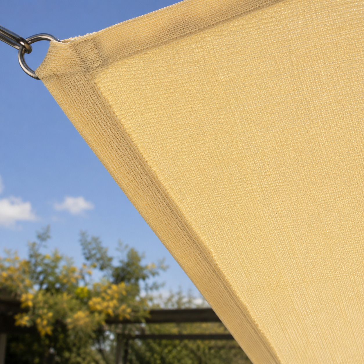 Voile d'Ombrage Rectangulaire Beige Respirante Anti-UV
