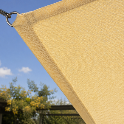 Voile d'Ombrage Rectangulaire Beige Respirante Anti-UV