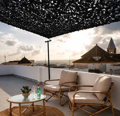 Filet de Camouflage Noir Anti-UV pour Jardin et Pergola