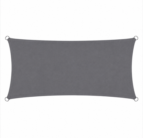 Voile d'Ombrage Rectangulaire Gris Imperméable Anti-UV
