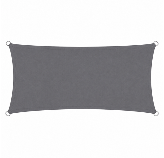 Voile d'Ombrage Rectangulaire Gris Imperméable Anti-UV