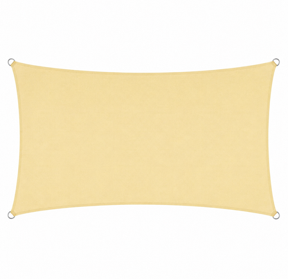 Voile d'Ombrage Rectangulaire Beige Respirante Anti-UV
