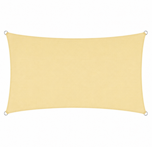 Voile d'Ombrage Rectangulaire Beige Respirante Anti-UV