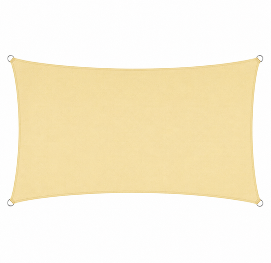 Voile d'Ombrage Rectangulaire Beige Respirante Anti-UV
