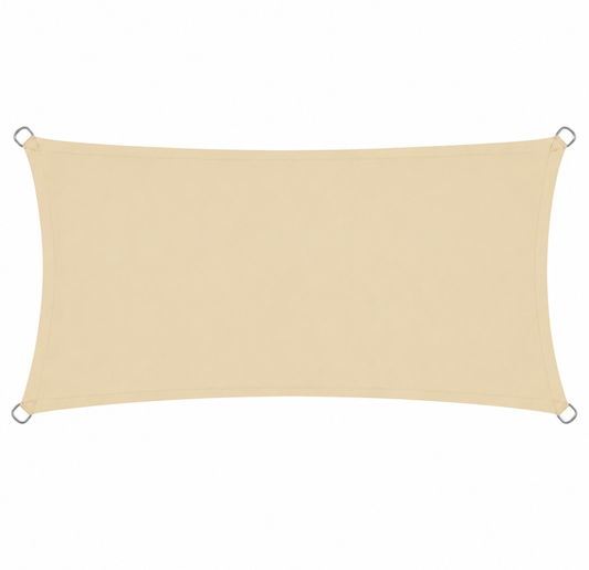 Voile d'Ombrage Rectangulaire Beige Imperméable Anti-UV