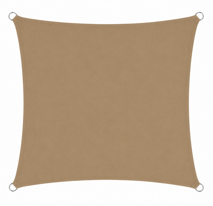 Voile d'Ombrage Carrée Sable Imperméable Anti-UV