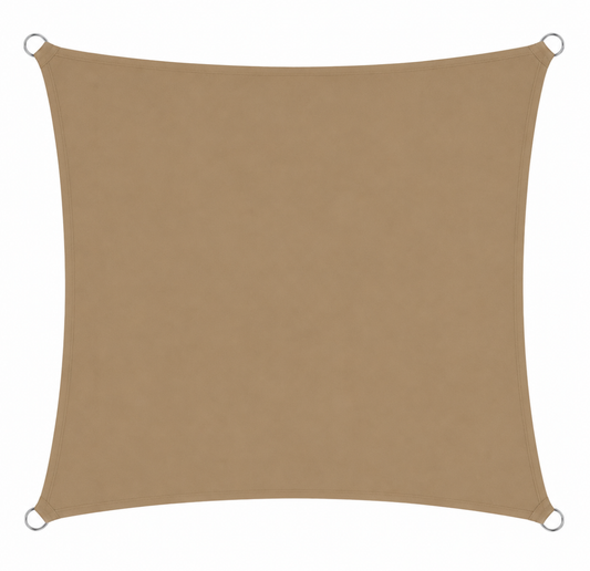 Voile d'Ombrage Carrée Sable Imperméable Anti-UV