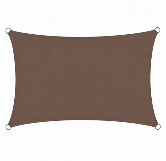 Voile d'Ombrage Rectangulaire Café Respirante Anti-UV