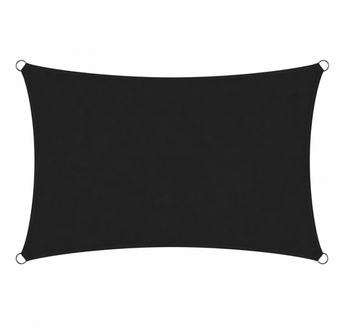 Voile d'Ombrage Rectangulaire Noir Respirante Anti-UV