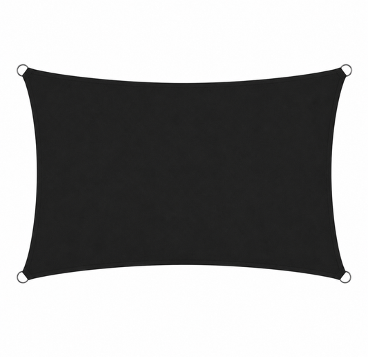 Voile d'Ombrage Rectangulaire Noir Respirante Anti-UV