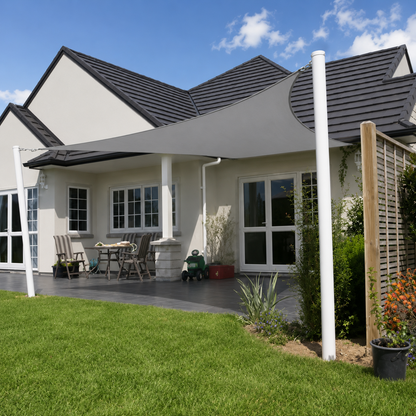 Voile d'Ombrage Rectangulaire Gris Respirante Anti-UV