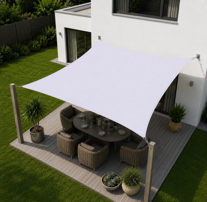 Voile d'Ombrage Rectangulaire Blanc Respirante Anti-UV