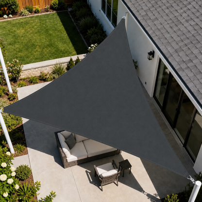 Voile d'Ombrage Triangulaire Gris Foncé Imperméable Anti-UV