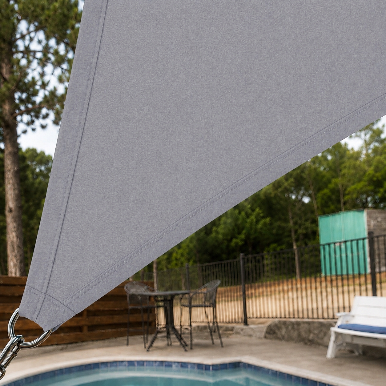 Voile d'Ombrage Triangulaire Gris Imperméable Anti-UV