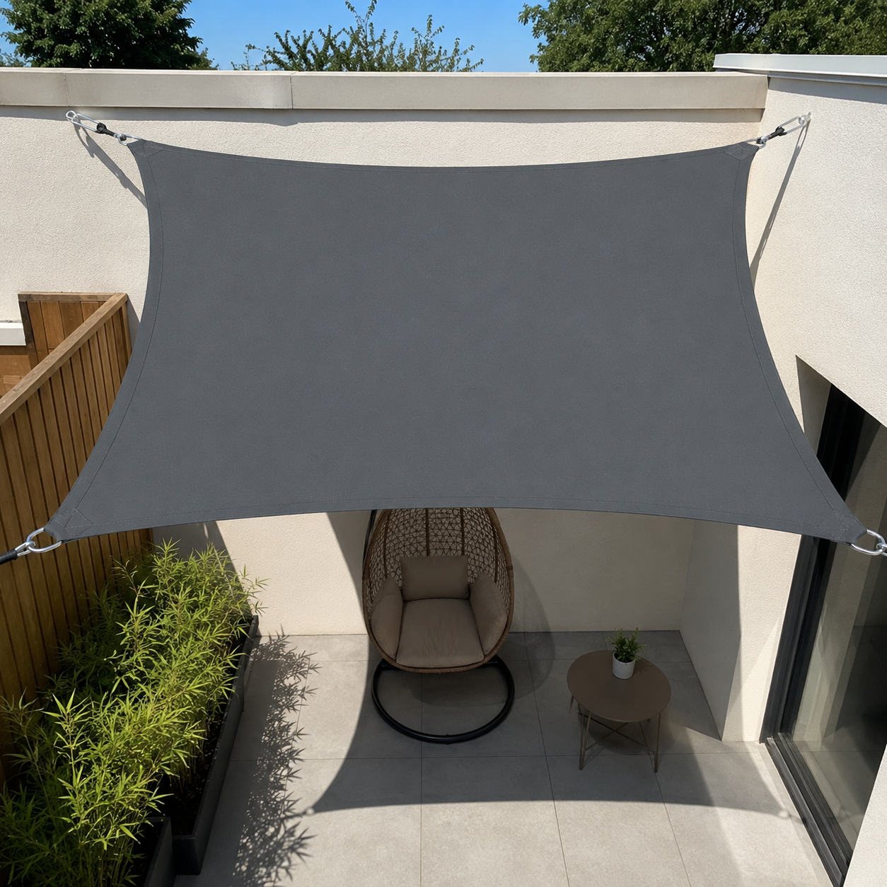Voile d'Ombrage Carrée Gris Foncé Imperméable Anti-UV