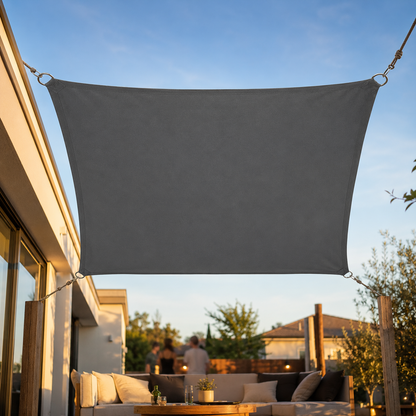 Voile d'Ombrage Carrée Gris Foncé Imperméable Anti-UV