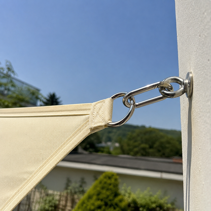 Voile d'Ombrage Triangulaire Beige Imperméable Anti-UV